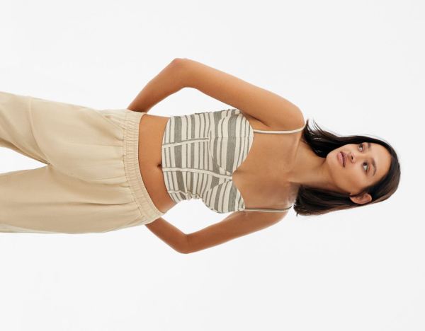 Bershka Gestreept Rustic Corset Topjes Dames Room | 9Mdh7CHXKoJ
