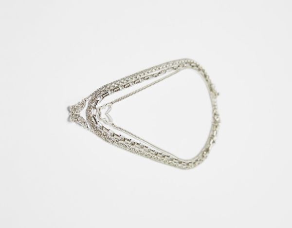 Bershka Set Of 4 Chain Necklaces With Butterfly Pendant Sieraden Dames Zilver | gl5686h5vM8