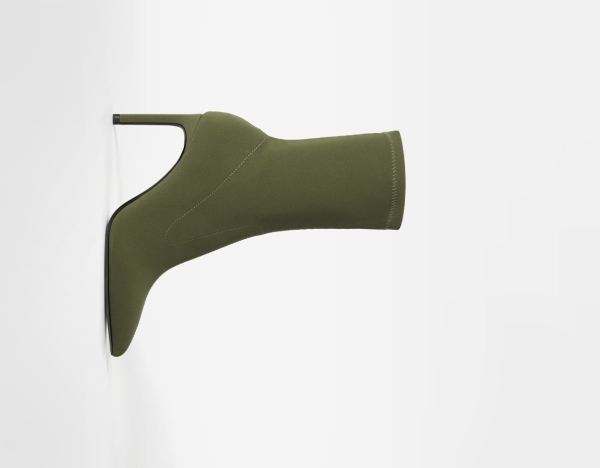 Bershka Tailored High-heel Enkellaars Dames Khaki | 0cbxD1cGvAr