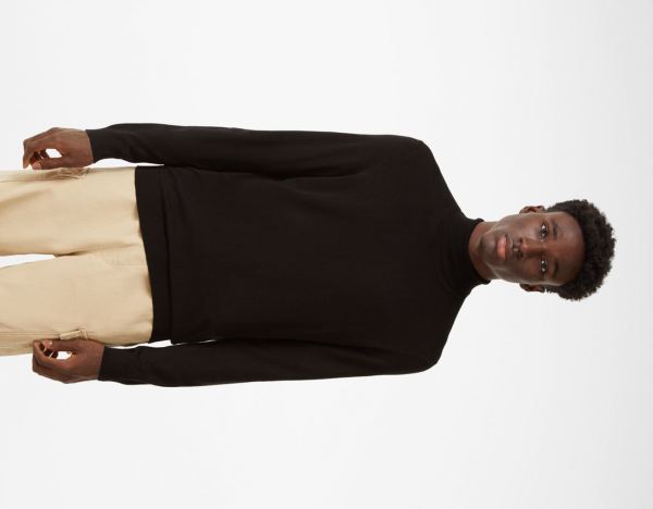 Bershka Turtleneck Trui Truien Heren Zwart | AFhk5lfuXLO