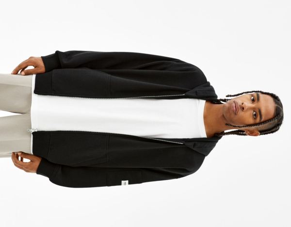 Bershka Zip-up Hoodie Trainingspak Heren Zwart | 1RKiW5xnPXR