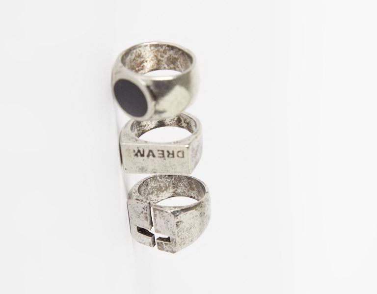 Bershka 3-pack Of Signet Rings Sieraden Heren Zilver | 3sAHU1dWbL8