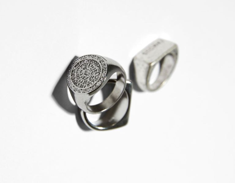 Bershka 3-pack Of Signet Rings Sieraden Heren Zilver | ghMK4YrwDsm