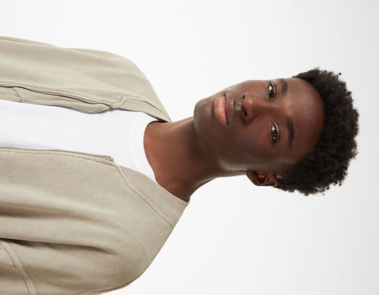 Bershka Acid Wash Jassen Heren Beige | AwIYpDCkWEu