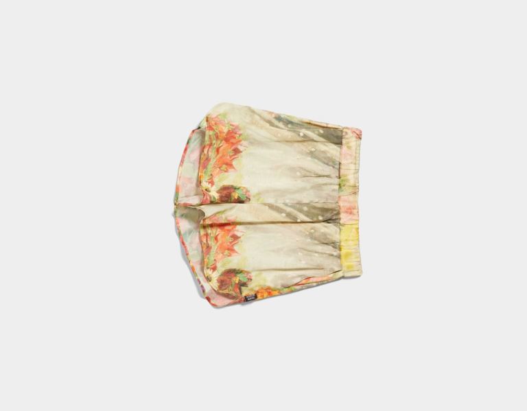 Bershka Art Series Satin Finish Bermuda With Floral Print Korte Broek Dames Gekleurd | oAKWDbia5Mj