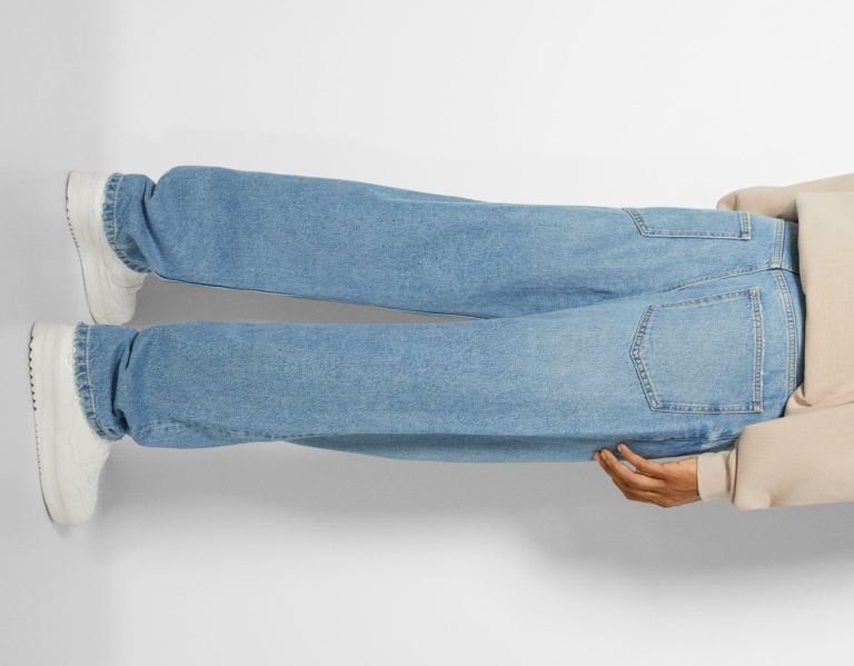 Bershka Baggy Jeans Heren Lichtblauw | n17Em72I8g4