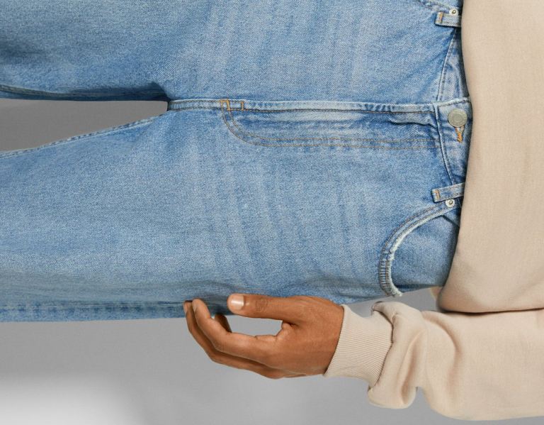 Bershka Baggy Jeans Heren Lichtblauw | n17Em72I8g4