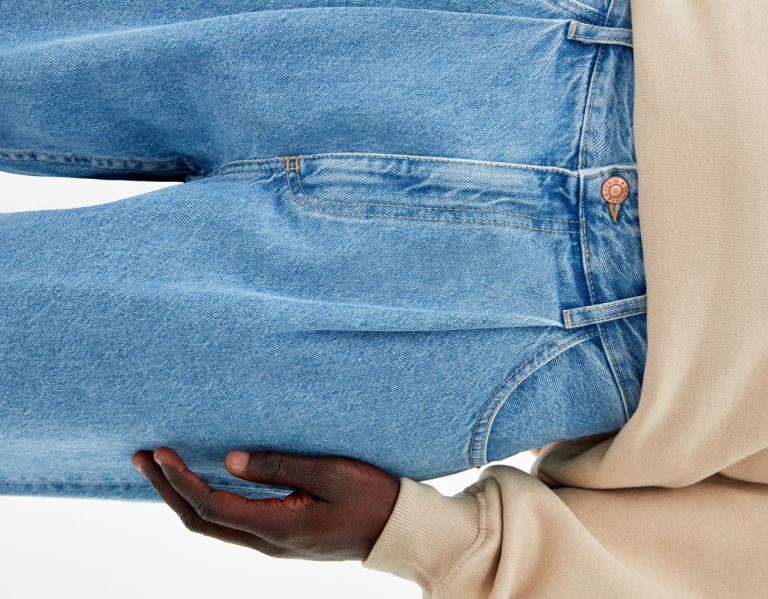 Bershka Balloon Fit Jeans Heren Lichtblauw | Iq0v5K3vO2U