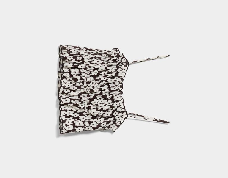 Bershka Bandjes Gathered Geplooid Topjes Dames Wit Zwart | f3lKdVY29M8