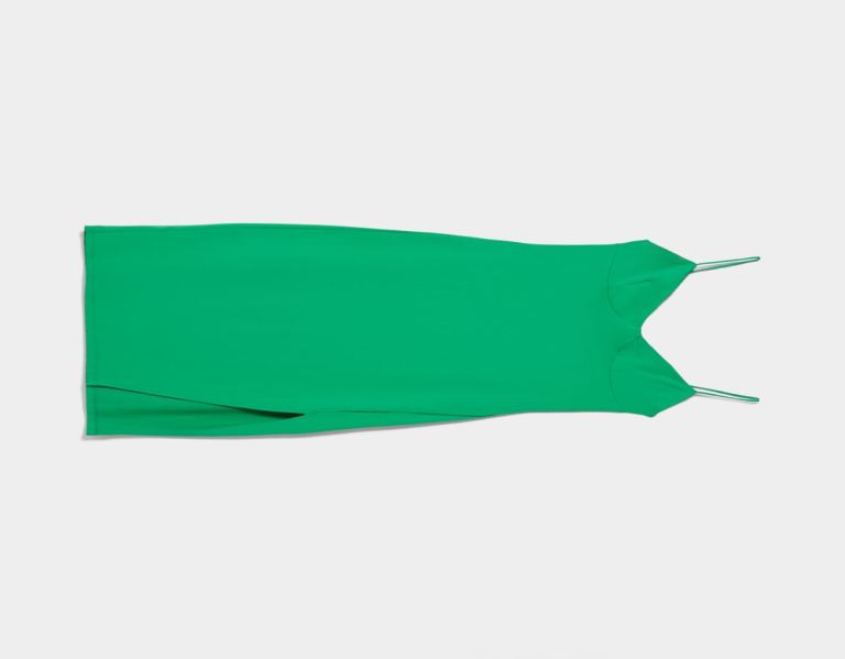 Bershka Bandjes Midi Jurken Dames Groen | SNtXHI2WeP9