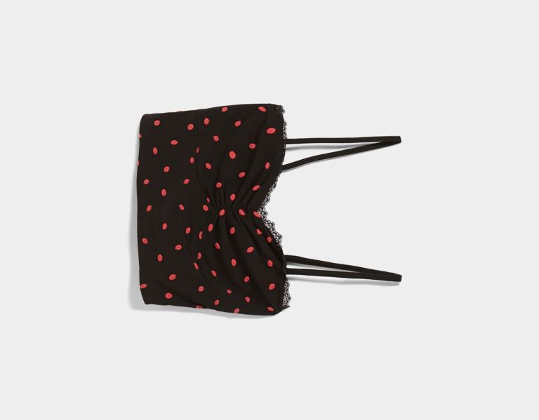 Bershka Bandjes With Kanten-trimmed Neckline Topjes Dames Zwart | tkOgSMdVf0C