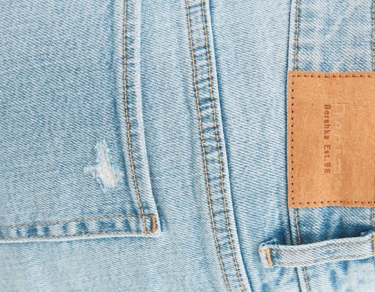 Bershka Basic Denim Korte Broek Dames Lichtblauw | 96jXZ6RdQMq