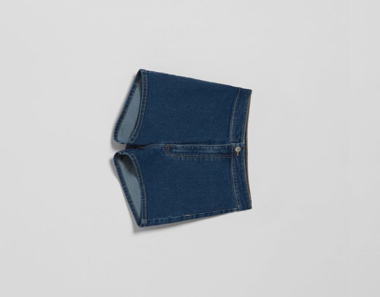 Bershka Basic Denim Korte Broek Dames Lichtblauw | F9fnXdDO7H2
