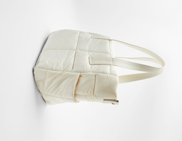 Bershka Basic Nylon-style Tote Tassen Dames Beige | P7nYFOQcAFQ