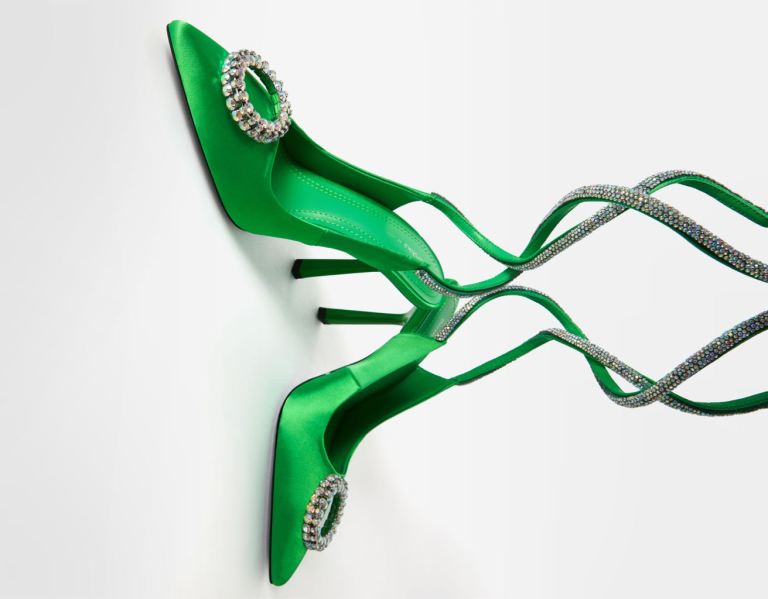 Bershka Bejeweled High-heel Slingback Hakken Schoenen Dames Groen | bOhN792JqBr