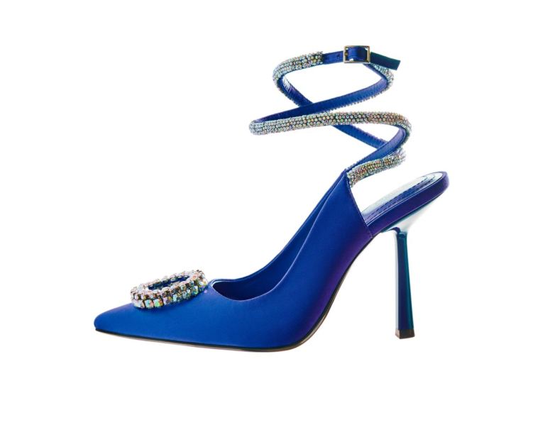 Bershka Bejeweled High-heel Slingback Hakken Schoenen Dames Blauw | lhh62nmnaRo