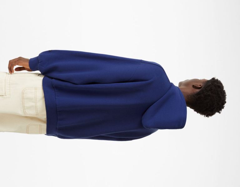 Bershka Boxy-fit Hoodie Heren Blauw | lj15yTvmWqh