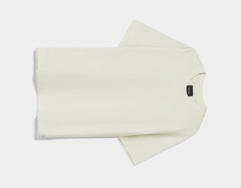 Bershka Boxy-fit Kort Sleeve T-shirts Heren Wit | Dc5K2674Jjt
