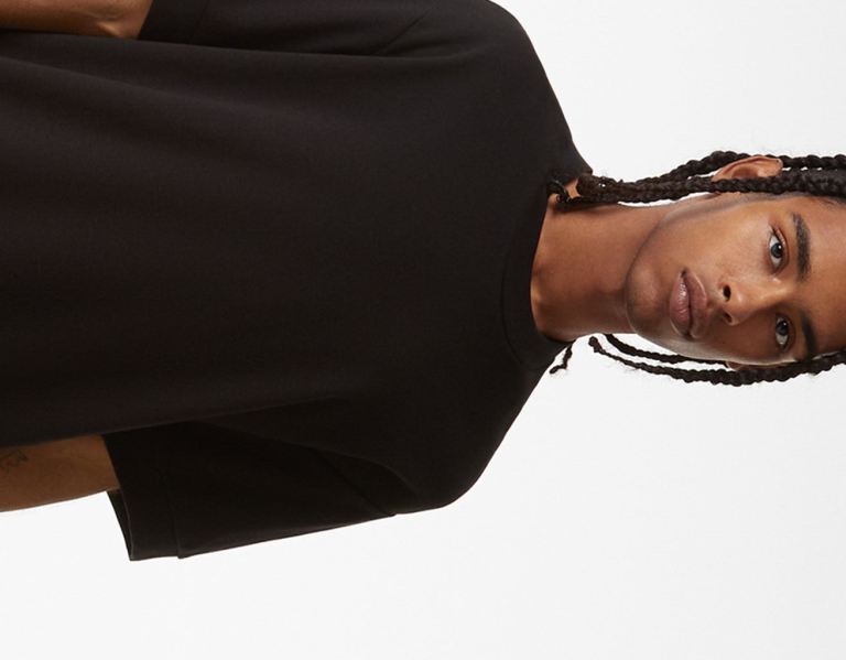 Bershka Boxy-fit Kort Sleeve T-shirts Heren Zwart | TXJegN2F7mB