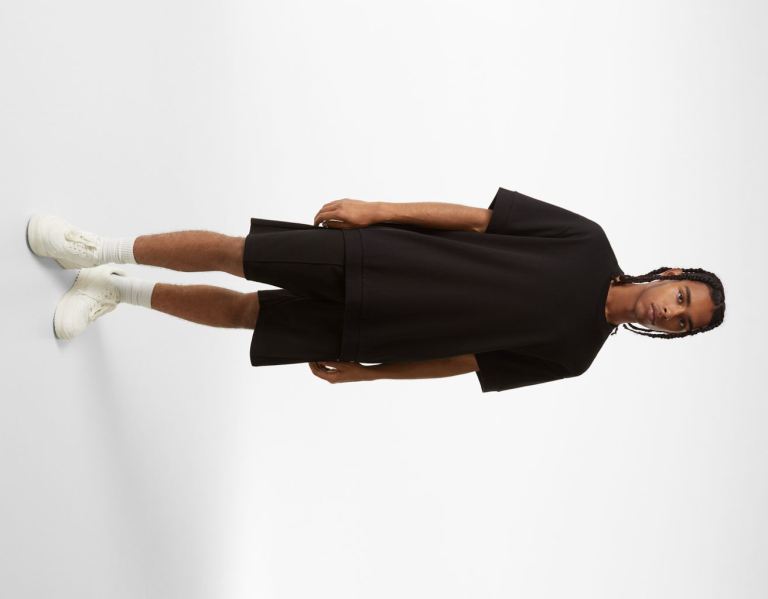 Bershka Boxy-fit Kort Sleeve T-shirts Heren Zwart | TXJegN2F7mB