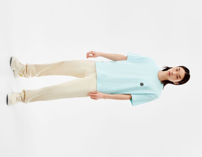 Bershka Boxy-fit Kort Sleeve T-shirts Heren Lichtblauw | WzSYS2J6Qzd