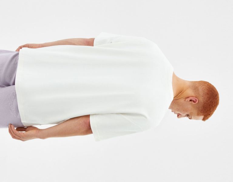 Bershka Boxy-fit Kort Sleeve T-shirts Heren Wit | vB0vlATEw3C