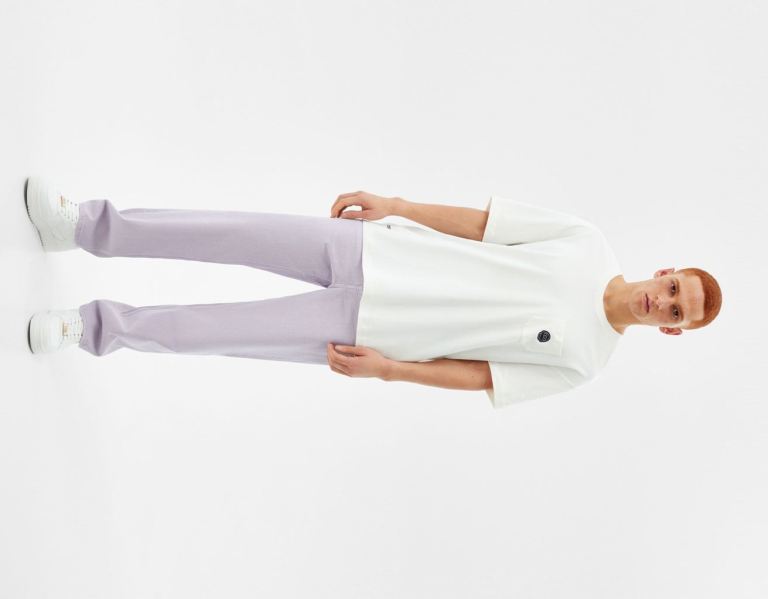 Bershka Boxy-fit Kort Sleeve T-shirts Heren Wit | vB0vlATEw3C