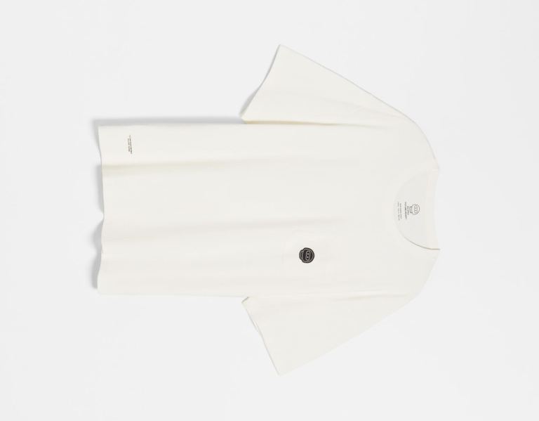 Bershka Boxy-fit Kort Sleeve T-shirts Heren Wit | vB0vlATEw3C