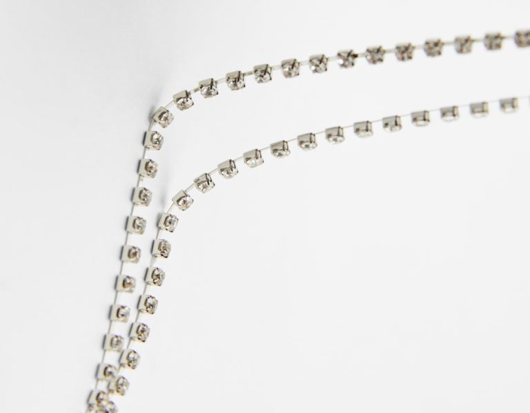 Bershka Bralette With Rhinestones Topjes Dames Zilver | J2pAL6NRsi1