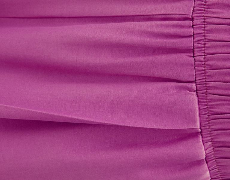 Bershka Brede-leg Satin With An Elastic Waistband Broek Dames Paars | tOFZeTYXCOZ