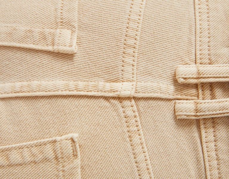 Bershka Brede-leg Twill Broek Dames Bruin | rjHr0i70OP5