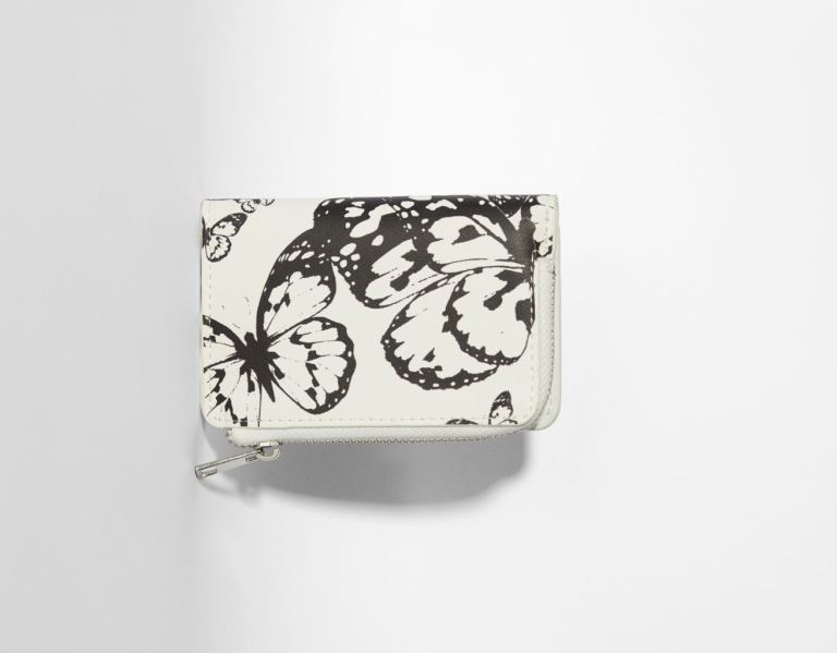 Bershka Butterfly Print Wallet Tassen Dames Wit | qg5nMZbg3ch