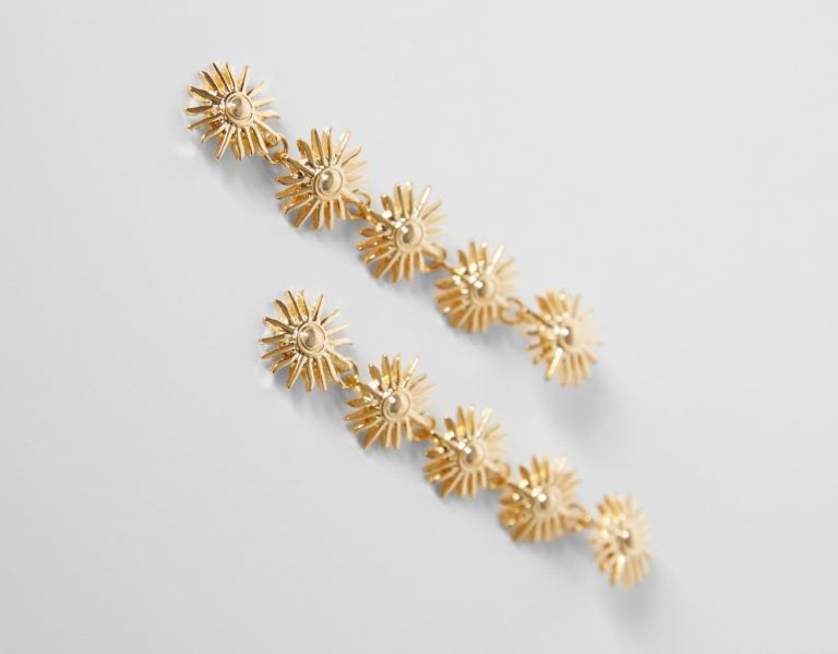 Bershka Cascade Earrings Sieraden Dames Goud | ynV82KY35Qo