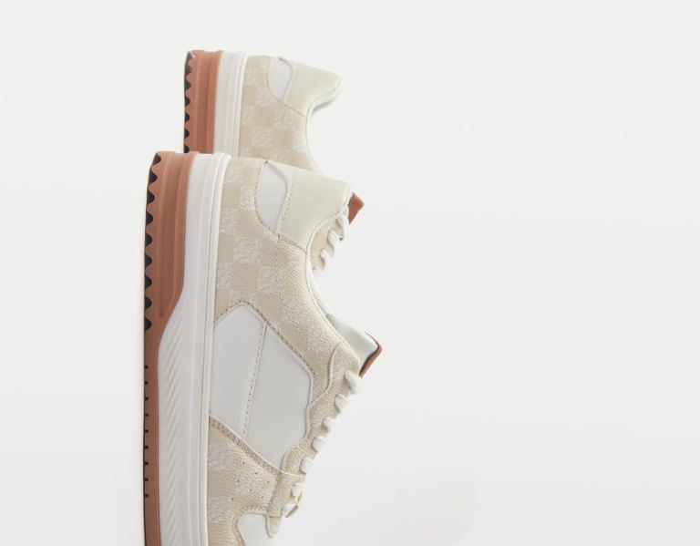 Bershka Checkered Print Sportschoenen Heren Bruin | 8emyM6pD4q8