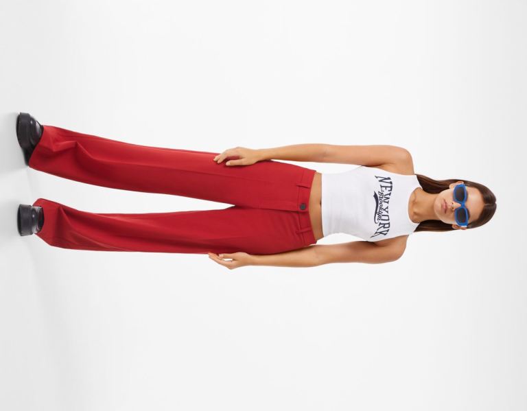 Bershka College Tank With Open Back Topjes Dames Wit | yEXP7YOEh20