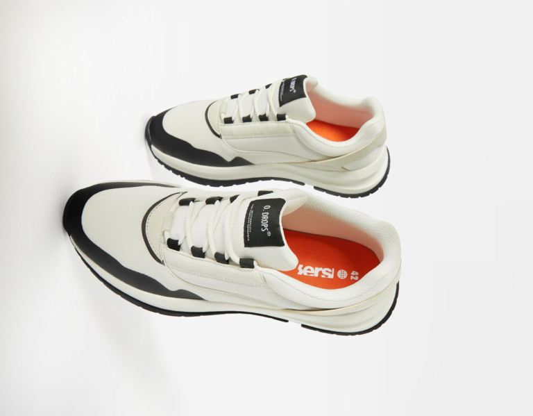 Bershka Combined Fabric Sneakers Heren Wit | 65Zs13VRmtd
