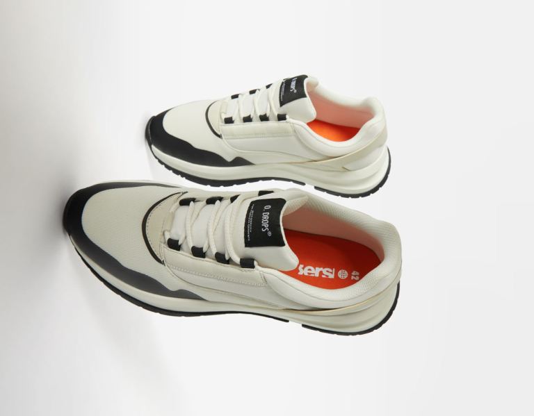 Bershka Combined Fabric Sneakers Heren Wit | wvmimOIi3G1