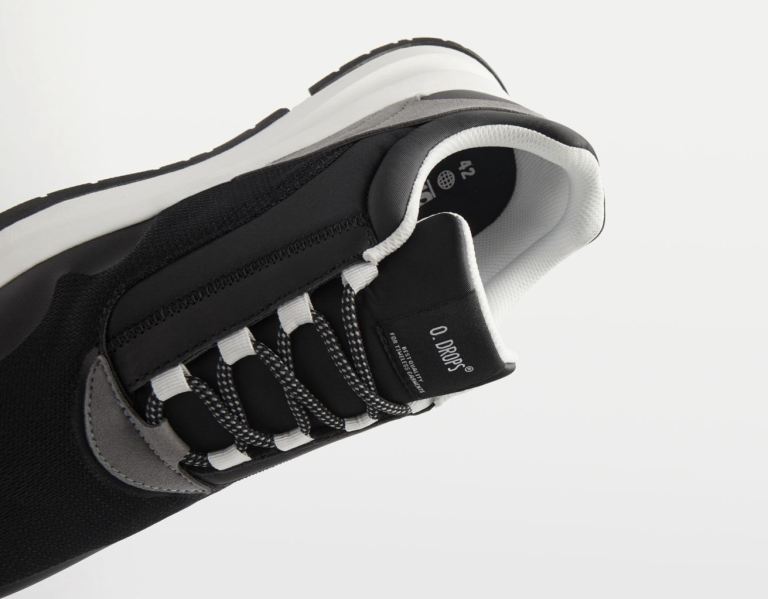 Bershka Contrast Mesh Trainers Sneakers Heren Zwart | HR7rZUrwAl8