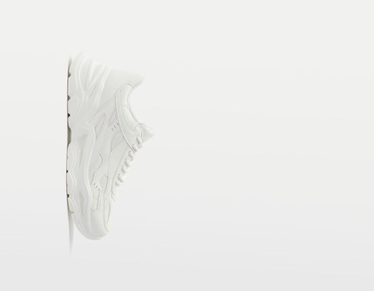 Bershka Contrasting Mesh Sneakers Heren Wit | 99zvTYtF45A