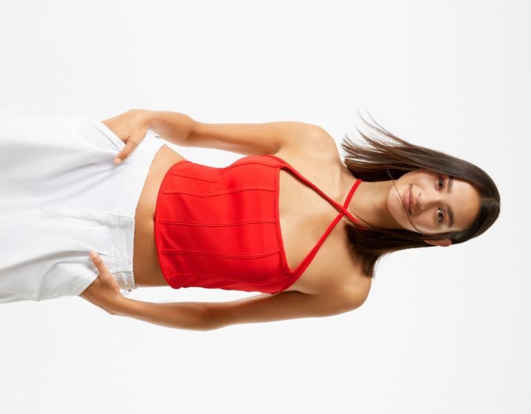 Bershka Corset Topjes Dames Rood | 5GS578OSKfV