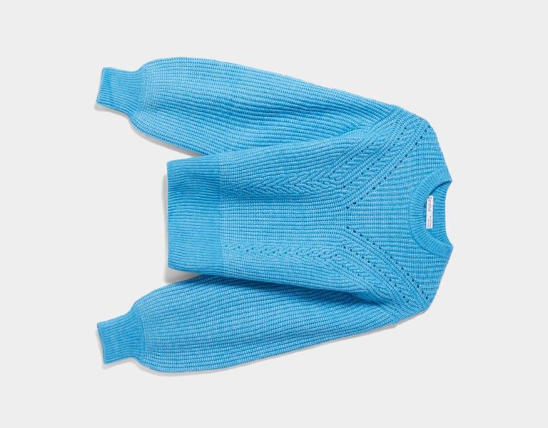 Bershka Crew Neck Geribbeld Trui Gebreide Kleding Dames Blauw | kyS2Ysh8lkA