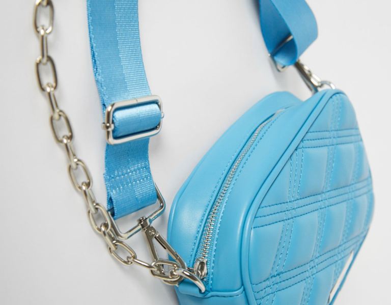 Bershka Crossbody With Chain Tassen Dames Blauw | 2w0O8LPG42q