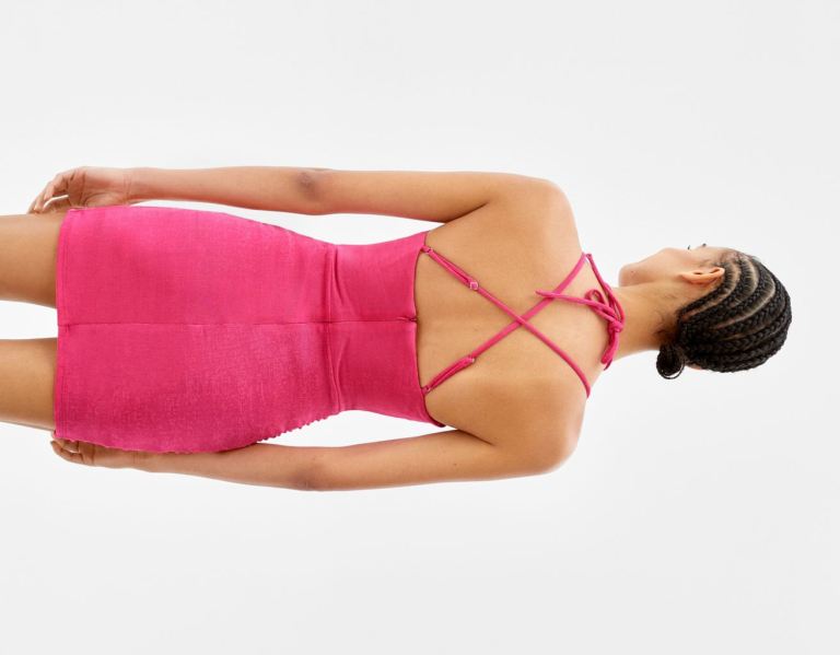 Bershka Cut Out Draped Mini Jurken Dames Roze | WaKQHon3Llu