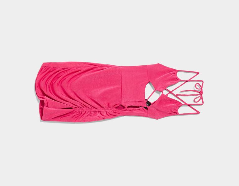 Bershka Cut Out Draped Mini Jurken Dames Roze | WaKQHon3Llu