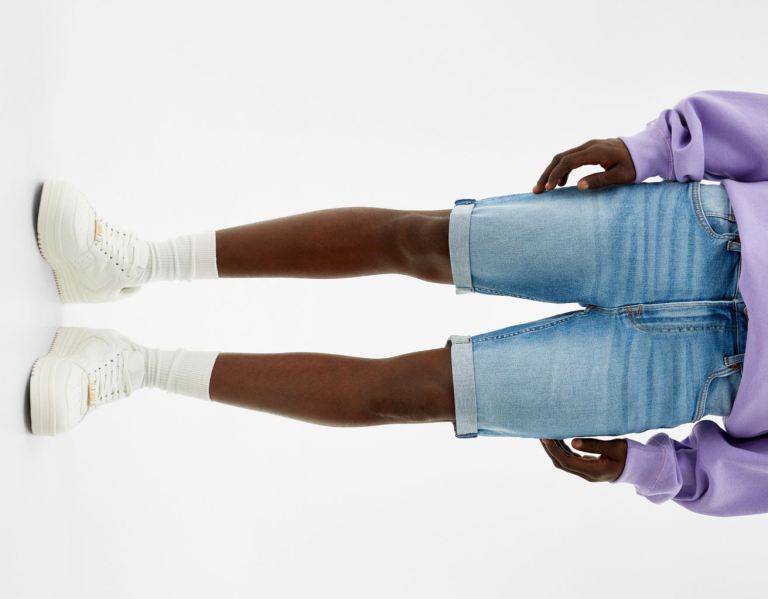 Bershka Denim Bermuda Korte Broek Heren Lichtblauw | o3U04GrtRjD