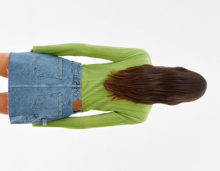 Bershka Denim Carpenter Mini Rokken Dames Blauw | cZkgN8kdlDS