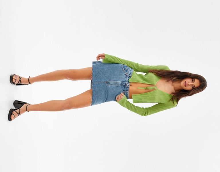 Bershka Denim Carpenter Mini Rokken Dames Blauw | cZkgN8kdlDS