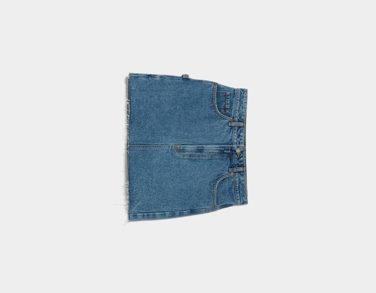 Bershka Denim Carpenter Mini Rokken Dames Blauw | cZkgN8kdlDS