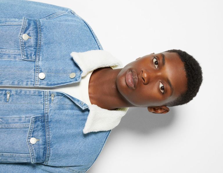 Bershka Denim With Fleece Lining Jassen Heren Lichtblauw | DzwcSbSboO2
