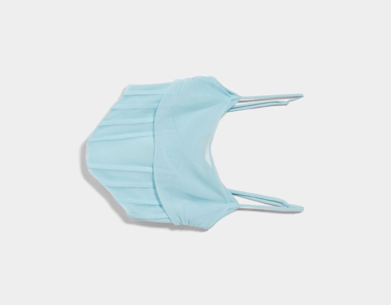 Bershka Draped Tulle Corset Topjes Dames Lichtblauw | j7HqjpsXzWO